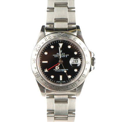Rolex Stainless Steel 40mm Oyster Perpetual Date Explorer II Watch Black 16570 1 of 8