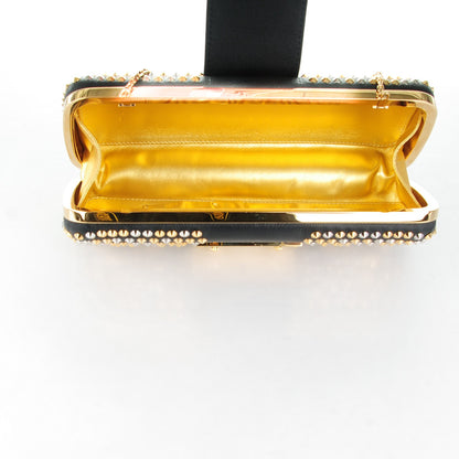 Louis Vuitton Calfskin Studded Minaudiere Tresor Clutch 5 of 7