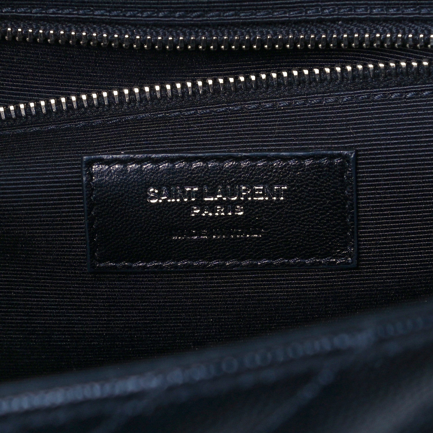 Saint Laurent Grain De Poudre Matelasse Chevron Large Monogram Satchel Black 7 of 11