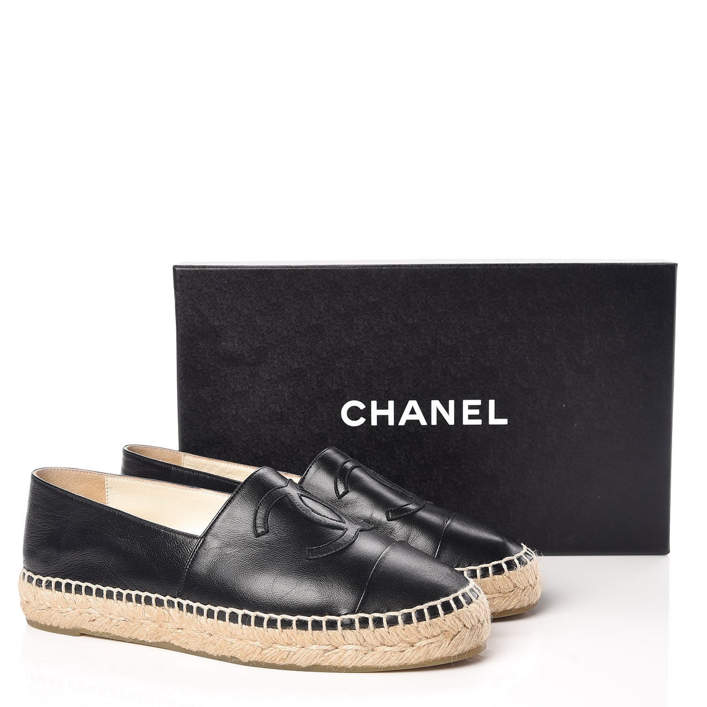 Lambskin CC Espadrilles 36 Black