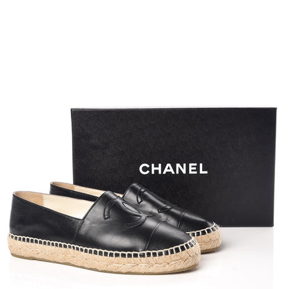 Chanel Lambskin CC Espadrilles 36 Black 8 of 8