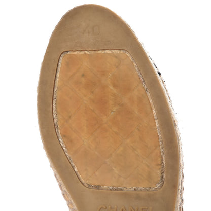 Chanel Lambskin CC Espadrilles 40 Beige Black 9 of 14