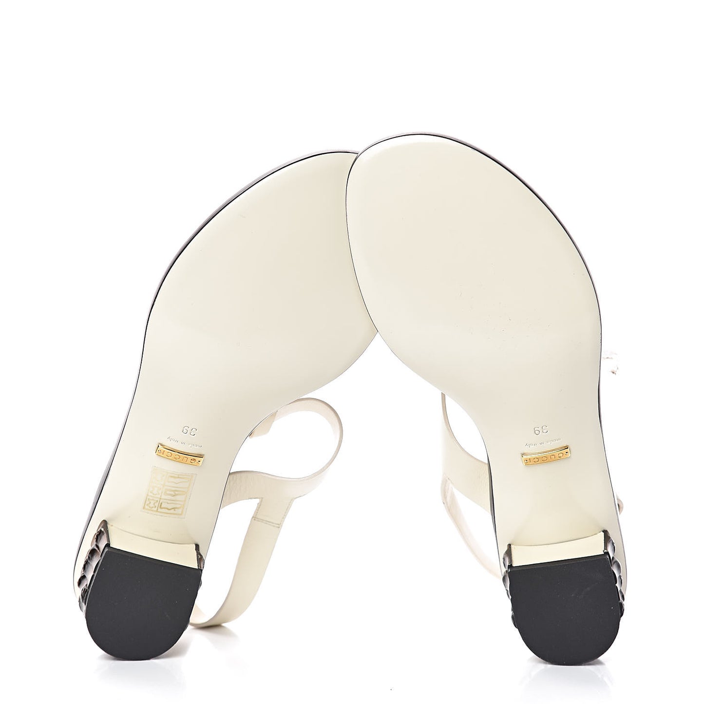 Calfskin Bamboo T-Strap Thong Sandals 39 White