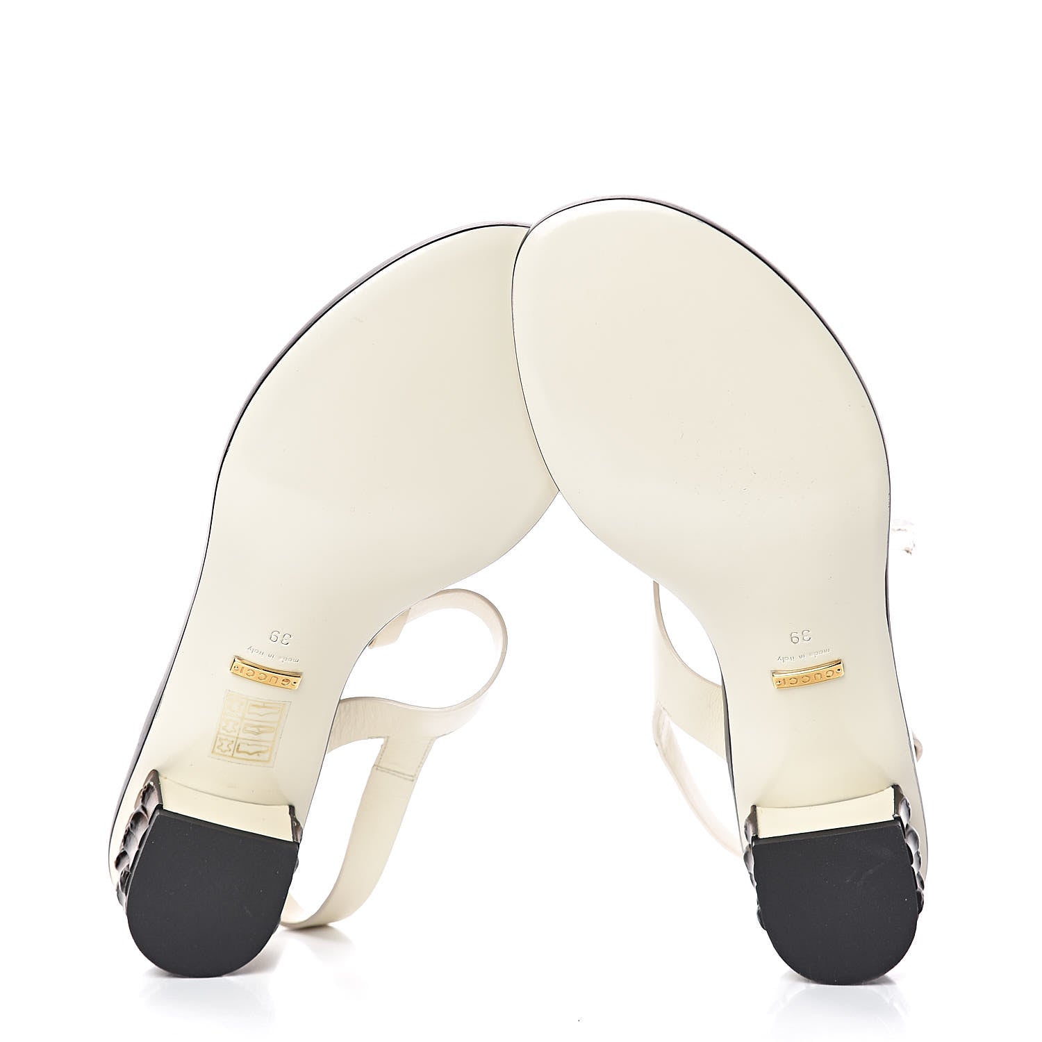 Gucci Calfskin Bamboo T-Strap Thong Sandals 39 White 7 of 12