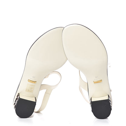 Gucci Calfskin Bamboo T-Strap Thong Sandals 39 White 7 of 12