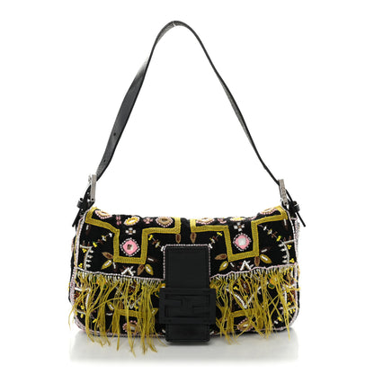 Fendi Canvas Beaded Baguette Black Multicolor 1 of 9