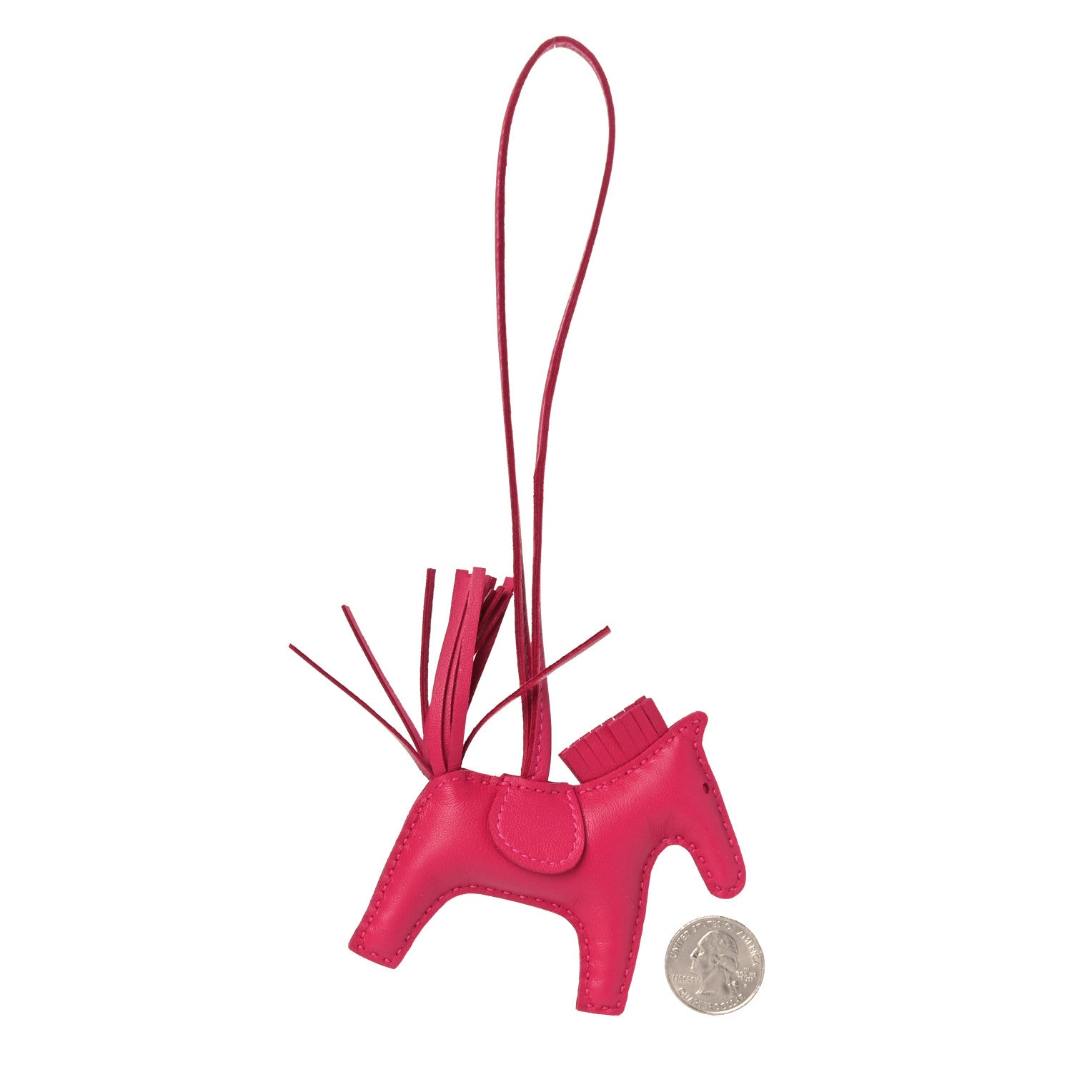 Hermes Milo Lambskin Grigri Rodeo Horse Bag Charm PM Rose Mexico 2 of 4
