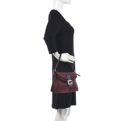 Fendi Zucchino Mini Mama Baguette Black Red 2 of 14