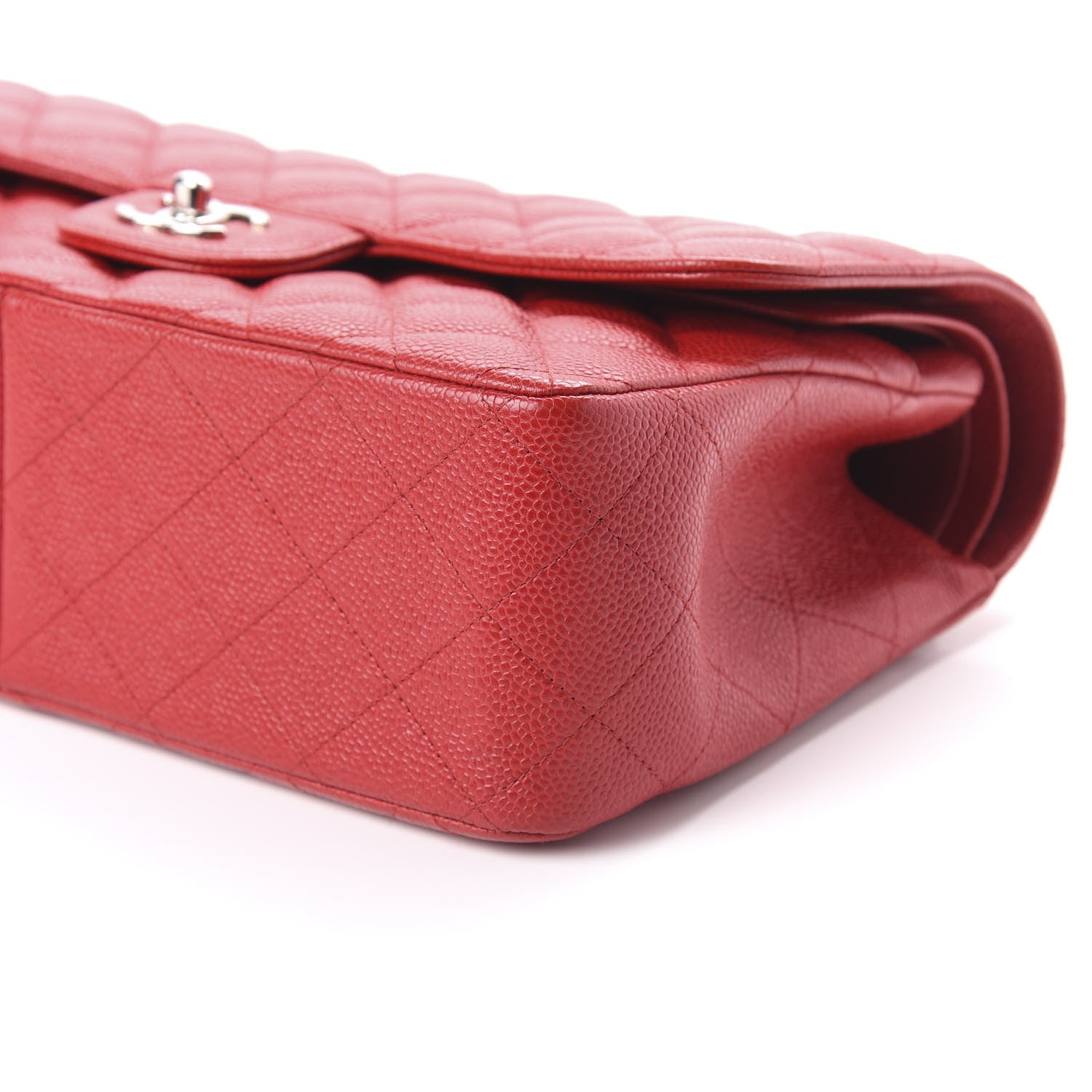 Chanel Caviar Quilted Jumbo Double Flap Red 7 of 10