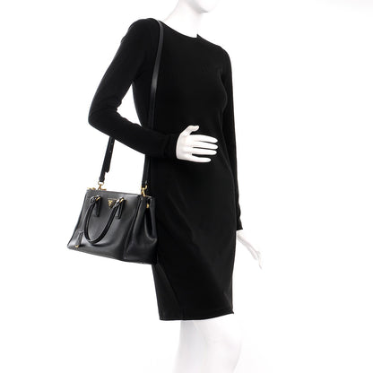 Prada Saffiano Small Galleria Double Zip Tote Black 2 of 11