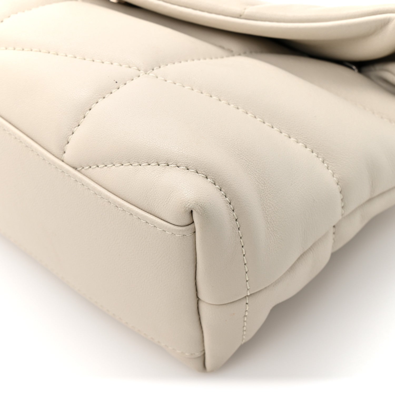Saint Laurent Lambskin Quilted Toy Loulou Puffer Monogram Chain Satchel Crema Soft 12 of 12