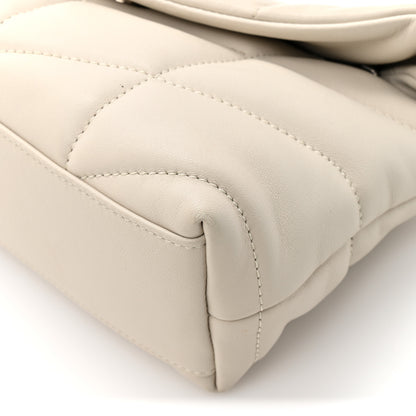 Saint Laurent Lambskin Quilted Toy Loulou Puffer Monogram Chain Satchel Crema Soft 12 of 12