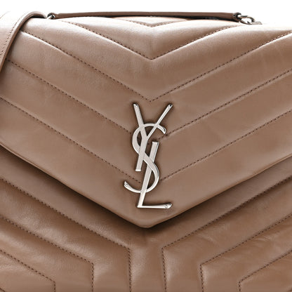 Saint Laurent Calfskin Y Quilted Monogram Medium Loulou Chain Satchel Taupe 8 of 10
