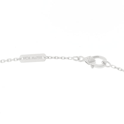 Van Cleef & Arpels 18k White Gold Chalcedony Vintage Alhambra Pendant Necklace 4 of 6