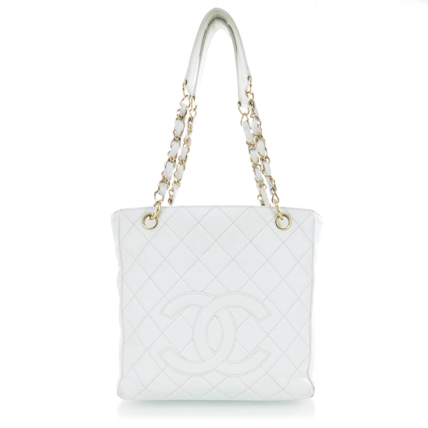 Caviar Petit Shopping Tote PST White