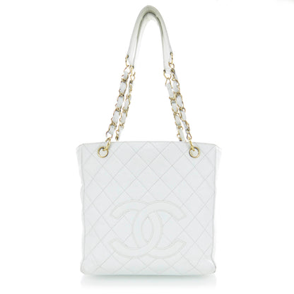 Chanel Caviar Petit Shopping Tote PST White 1 of 9