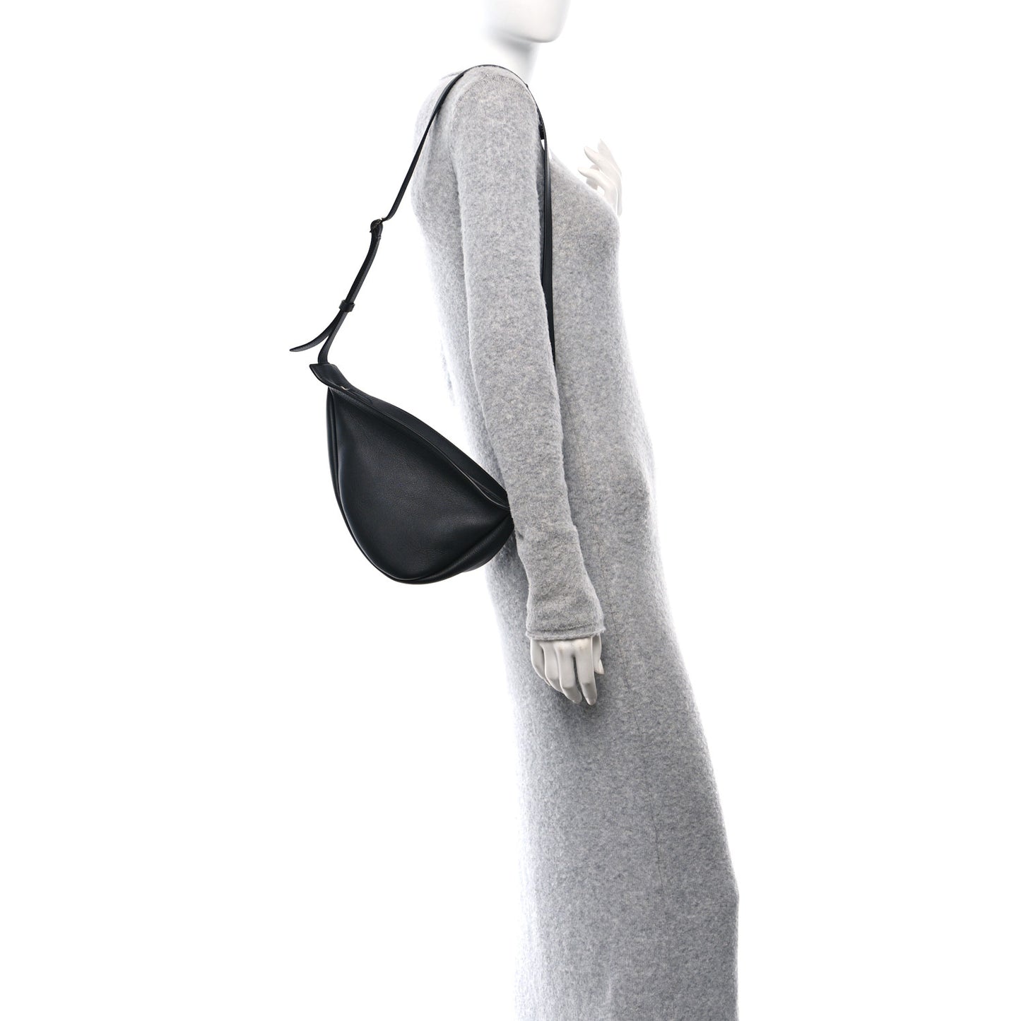 Smooth Calfskin Small Slouchy Banana Bag Black