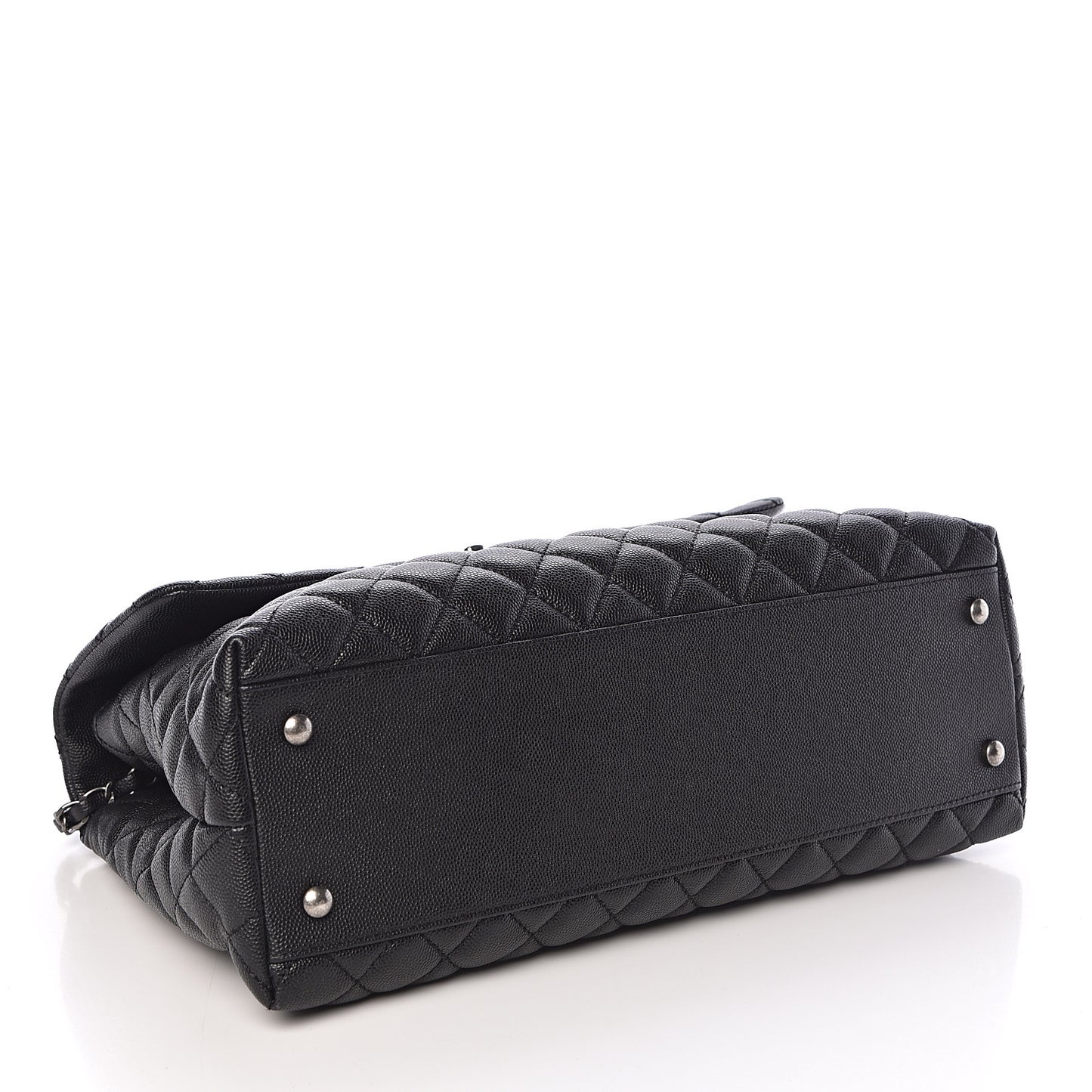 Caviar Quilted Medium Coco Handle Flap Black