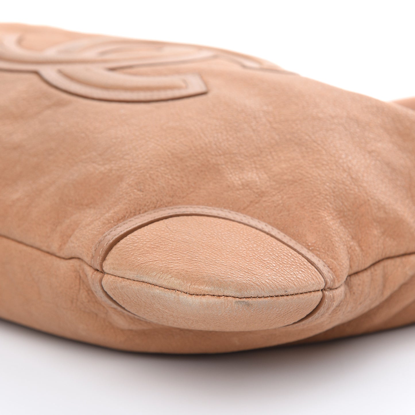 Calfskin CC Shoulder Bag Dark Beige