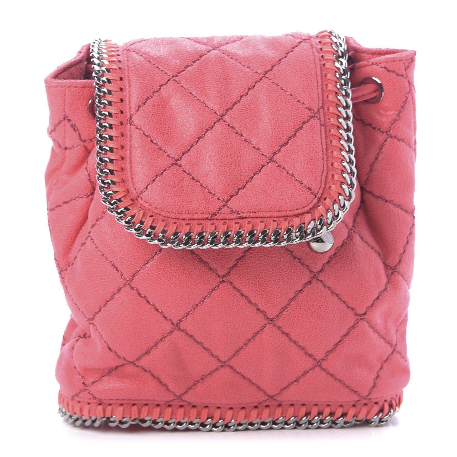 Stella McCartney Shaggy Deer Quilted Mini Falabella Backpack Pink Fluo 1 of 8