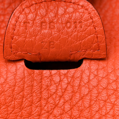 Hermes Taurillon Clemence Amazone Evelyne III PM Orange Poppy Bleu Saint Cyr 7 of 12