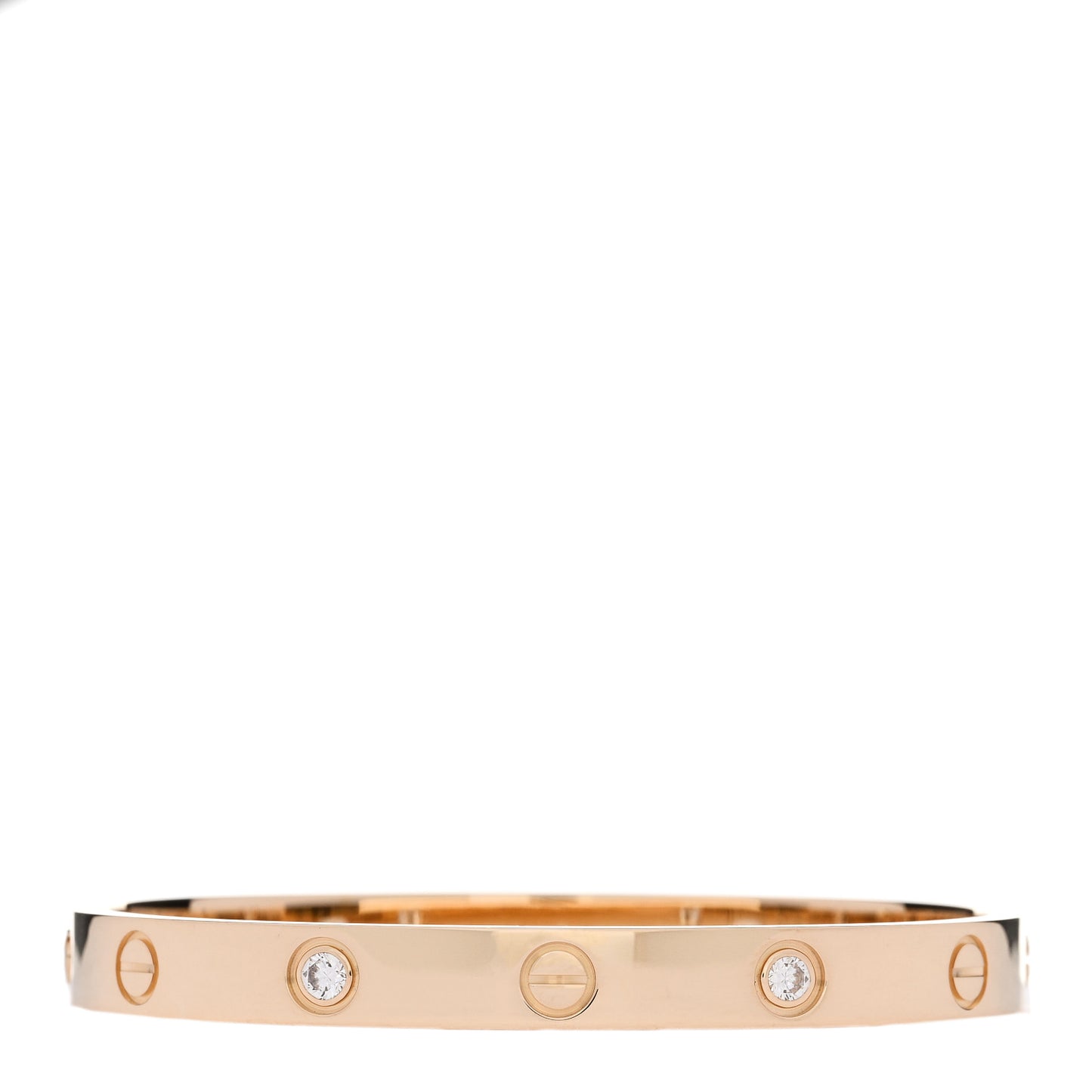 18K Yellow Gold 4 Diamond LOVE Bracelet 16