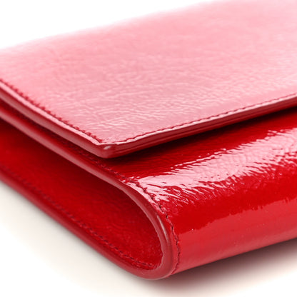 Saint Laurent Textured Patent Small Belle De Jour Clutch Red 8 of 9