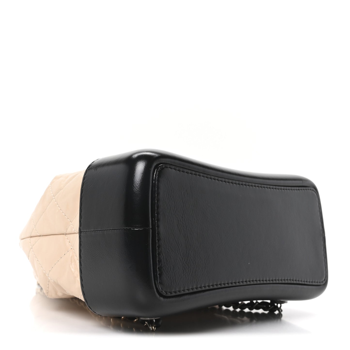 Aged Calfskin Quilted Small Gabrielle Backpack Beige Black