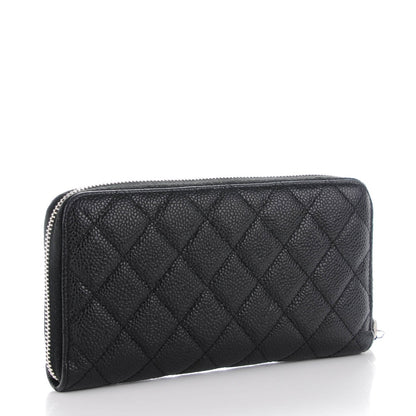 Chanel Caviar Quilted Large Gusset Zip Around Wallet Black 3 of 8