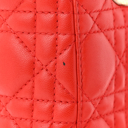 Christian Dior Lambskin Cannage Small Lucky Badges My Lady Dior Red 12 of 14