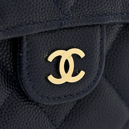 Chanel Caviar Quilted Large Gusset Flap Wallet Navy 14 of 15