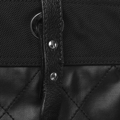Chanel Coated Canvas Quilted Large Paris Biarritz Tote Black 14 of 19