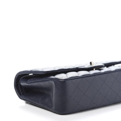 Chanel Caviar Quilted Medium Double Flap Dark Blue 8 of 10