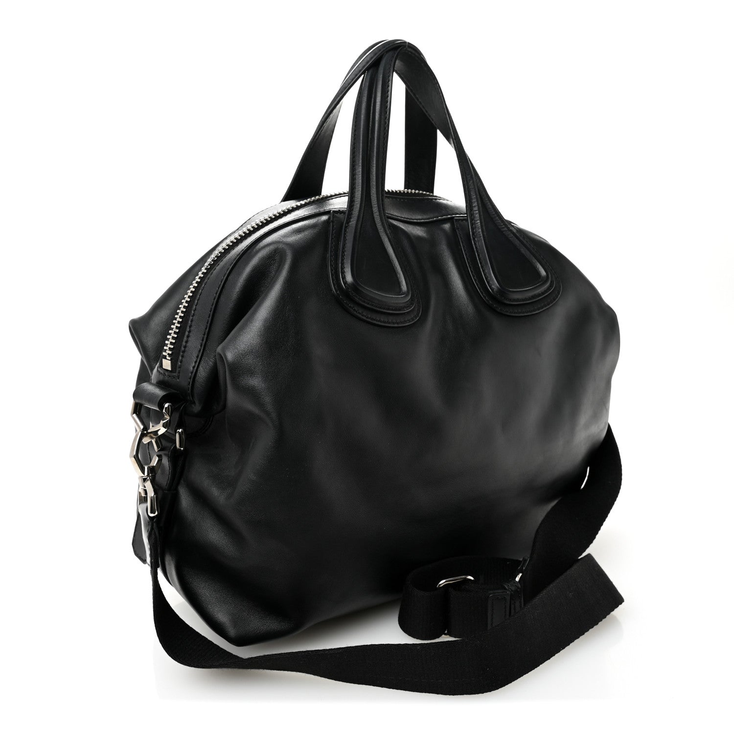 Givenchy Waxed Calfskin Medium Nightingale Logo Strap Black 3 of 11