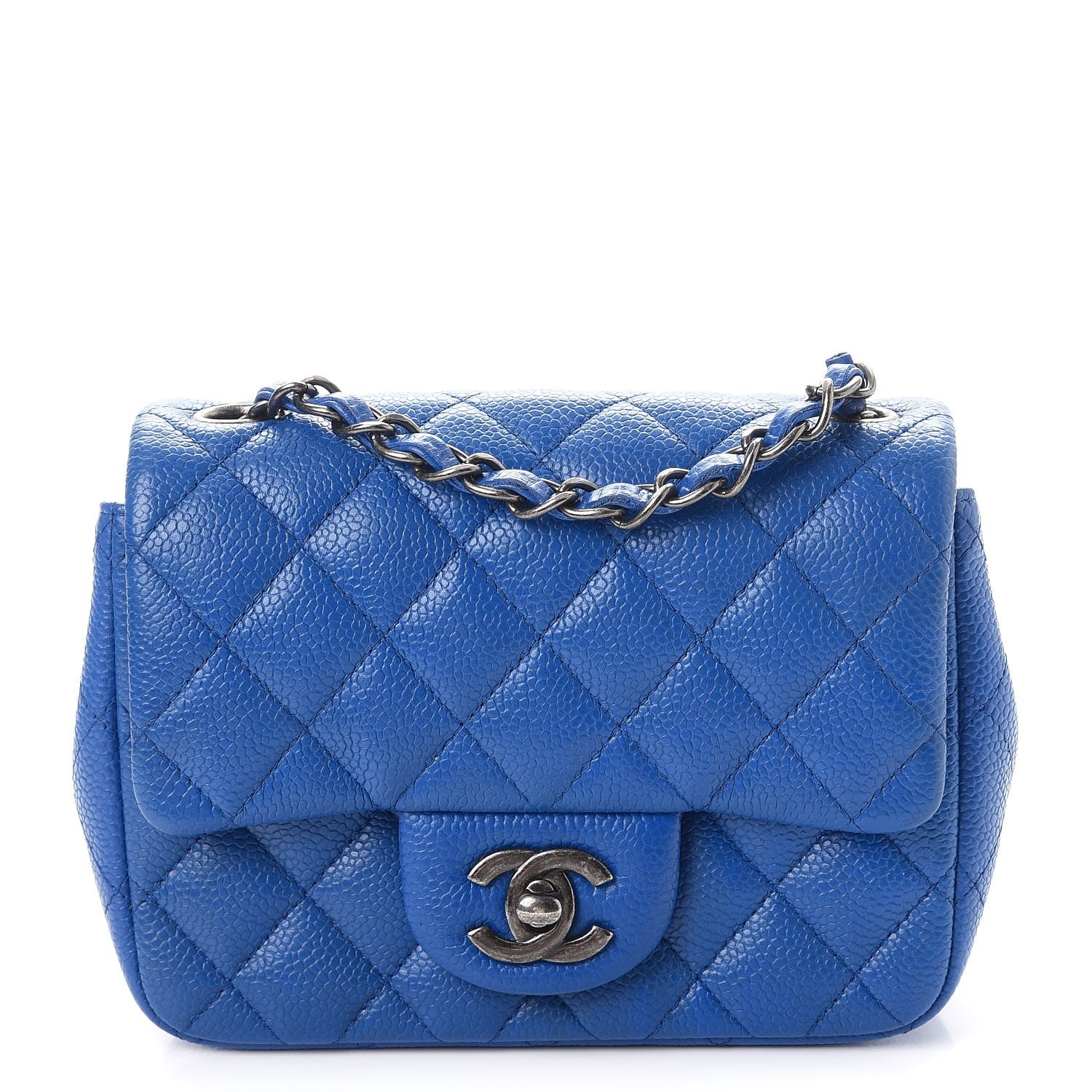 Chanel Caviar Quilted Mini Square Flap Blue 3 of 17