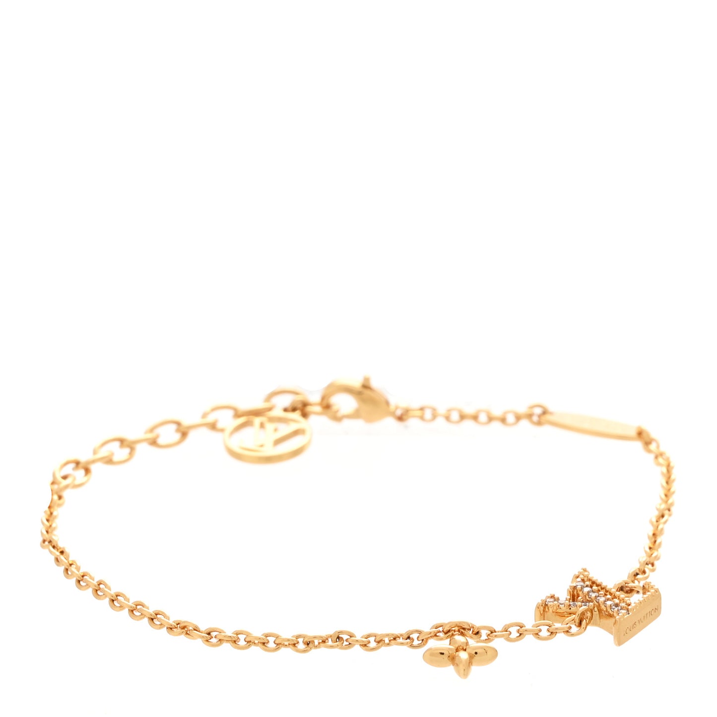 Metal Crystal LV Iconic Bracelet Gold