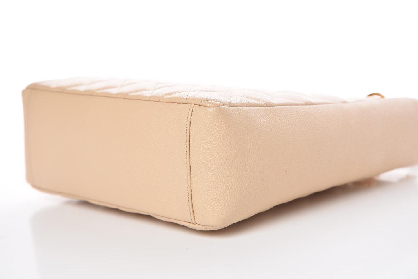 Caviar Quilted Petit Shopping Tote PST Beige