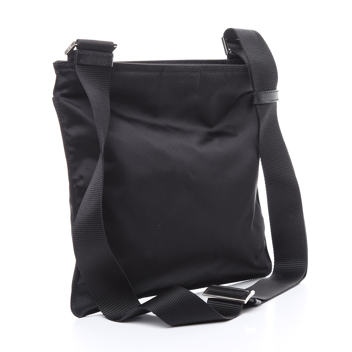 Prada Nylon Saffiano Flat Messenger Bag Black 3 of 10