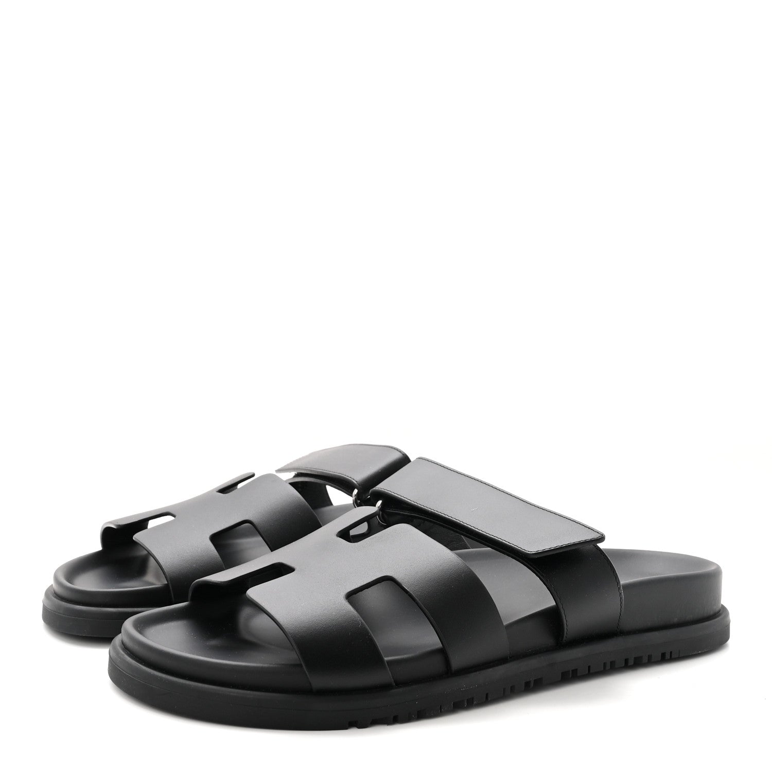 Hermes Calfskin Womens Chypre Sandals 39 Black 4 of 9