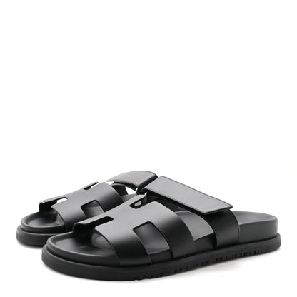 Hermes Calfskin Womens Chypre Sandals 39 Black 4 of 9