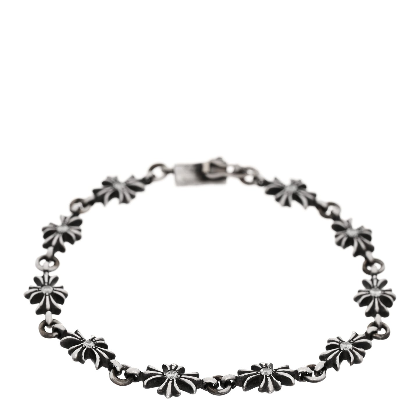 Sterling Silver Diamond Cross Bracelet