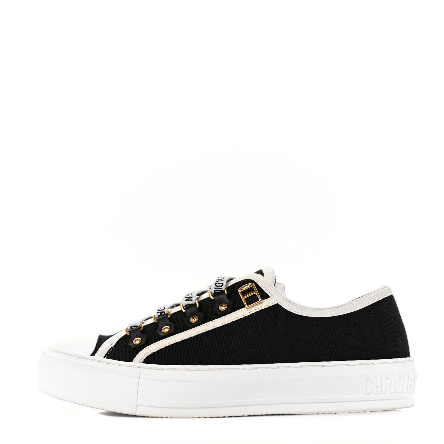 Canvas Walk'N'Dior Low Top Sneakers 37.5 Black