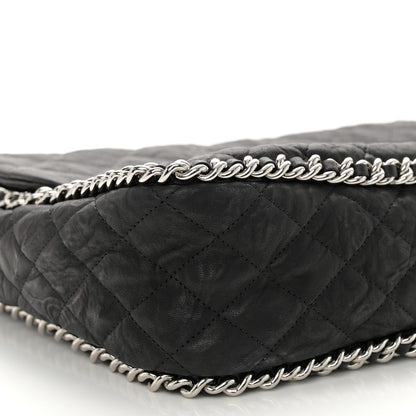 Chanel Washed Lambskin Quilted Maxi Chain Around Flap Black 9 of 10