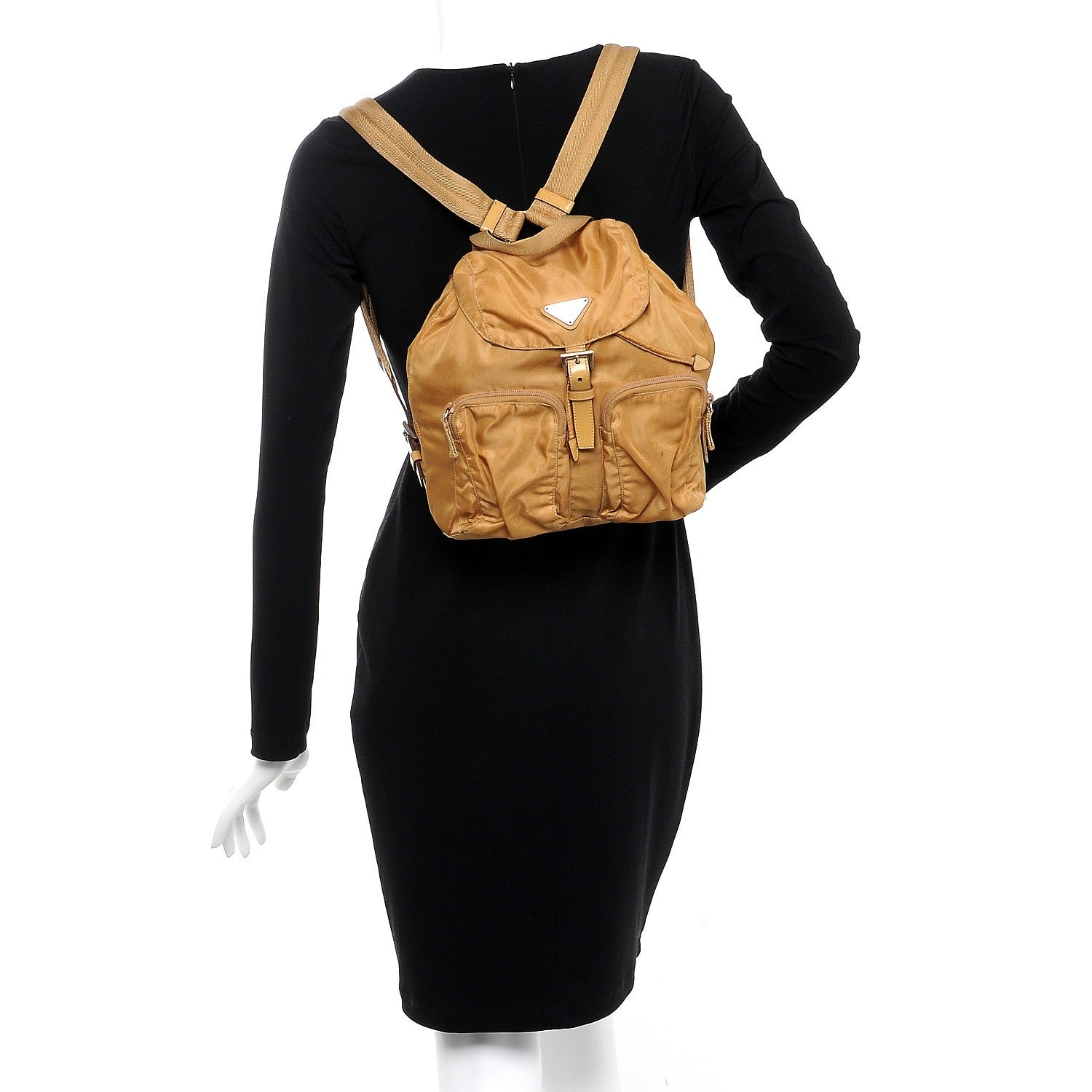 Prada Tessuto Nylon Vela Backpack Beige 2 of 13