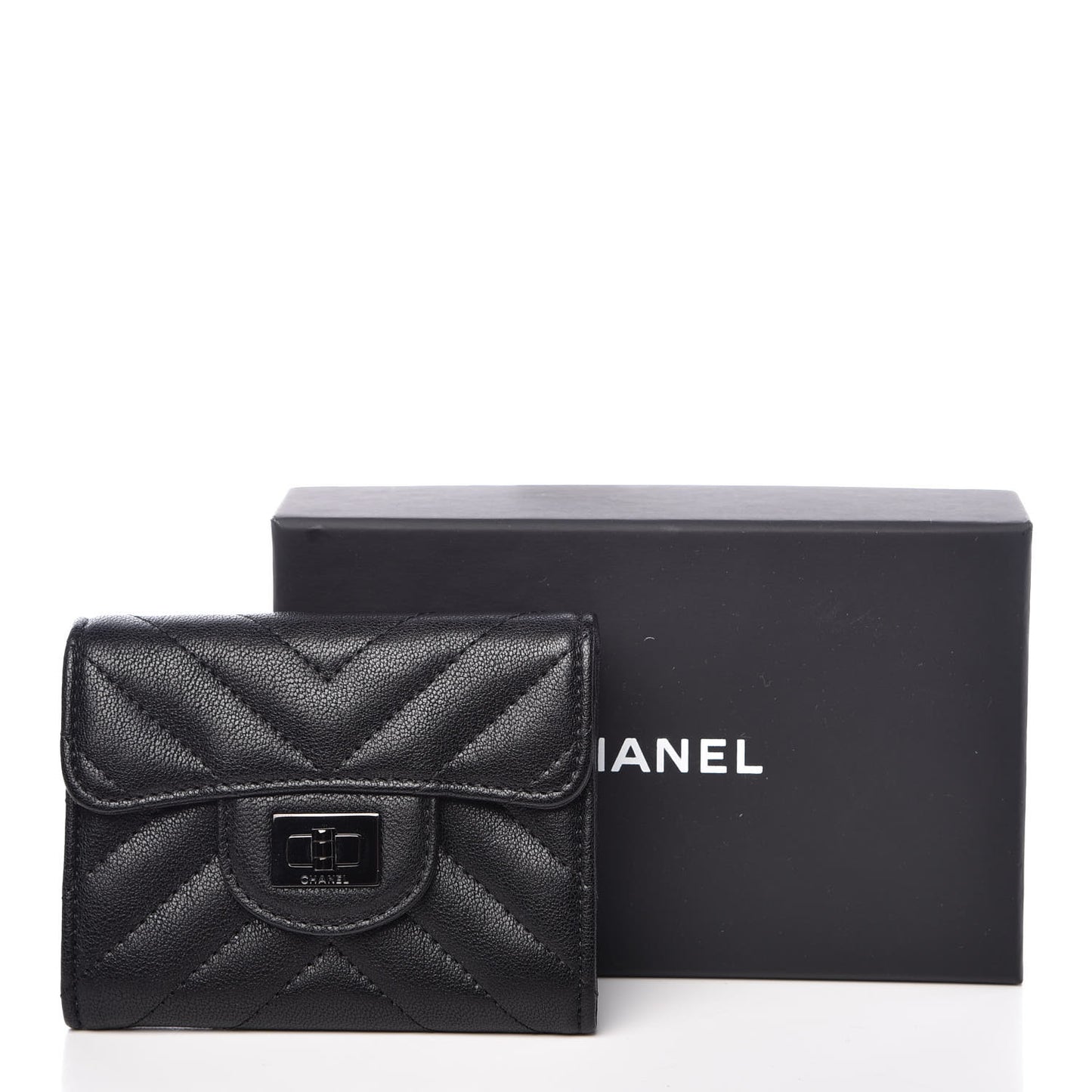 Sheepskin Chevron Quilted Reissue Card Holder Wallet So Black