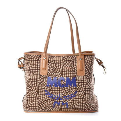 MCM Visetos Medium Liz Reversible Shopper Tote Cognac 4 of 23