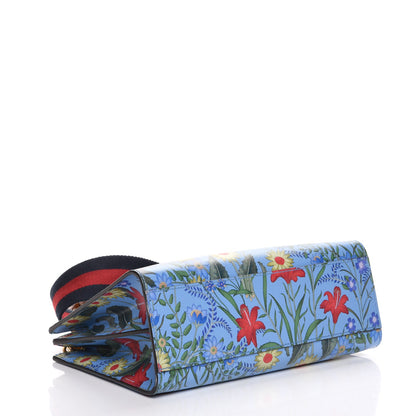 Gucci Calfskin Bamboo Web New Flora Small Nymphaea Top Handle Bag Azure 5 of 9