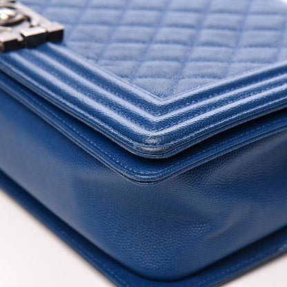 Chanel Caviar Quilted New Medium Boy Flap Blue 11 of 16