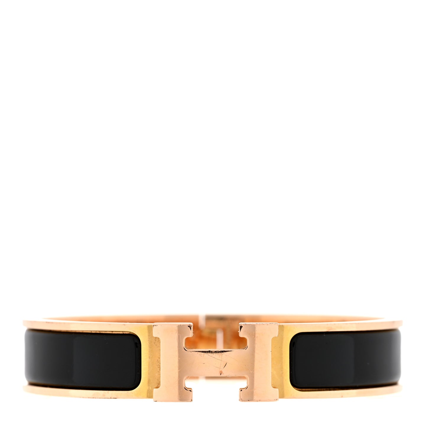 Enamel Narrow Clic Clac H Bracelet PM Black