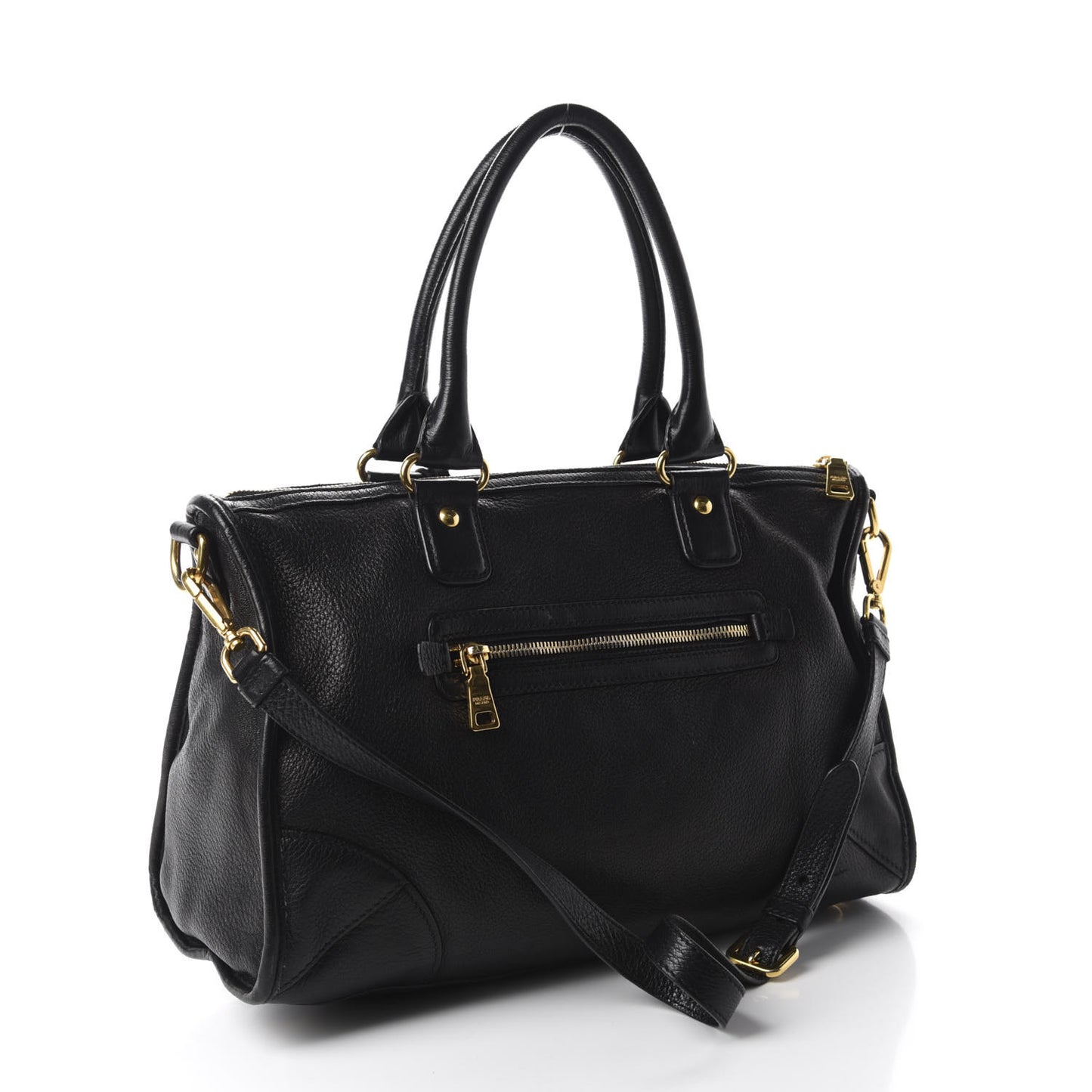 Vitello Daino Shopping Satchel Black